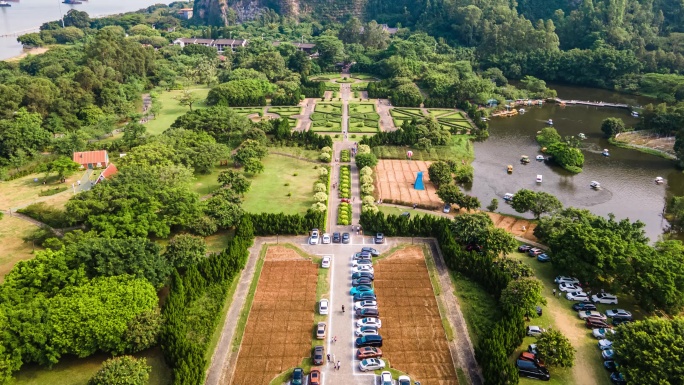 广州南沙蒲洲花园景观延时摄影航拍4k