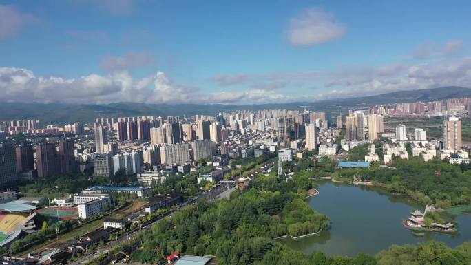 宝鸡市渭滨区4k城市航拍大景