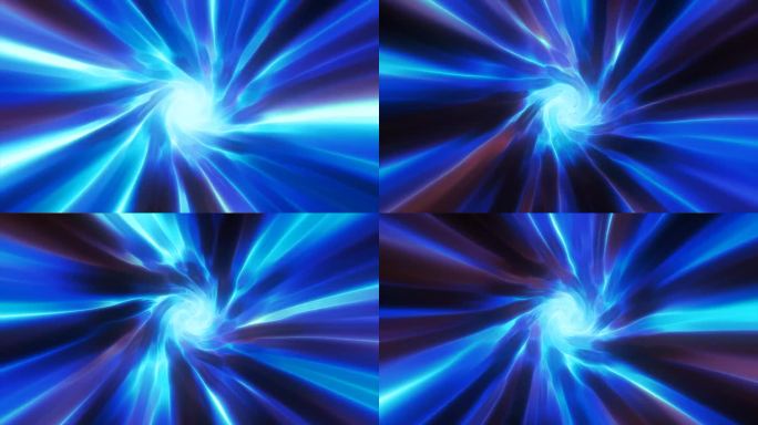 蓝色超隧道旋转速度空间隧道扭旋能量神奇发光线抽象背景