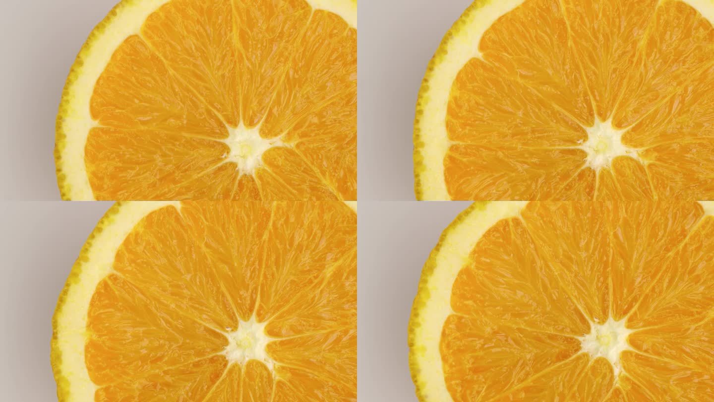新鲜橙子切成两半