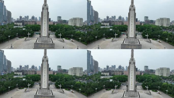 南昌市八一广场航拍八一南昌起义纪念塔建筑
