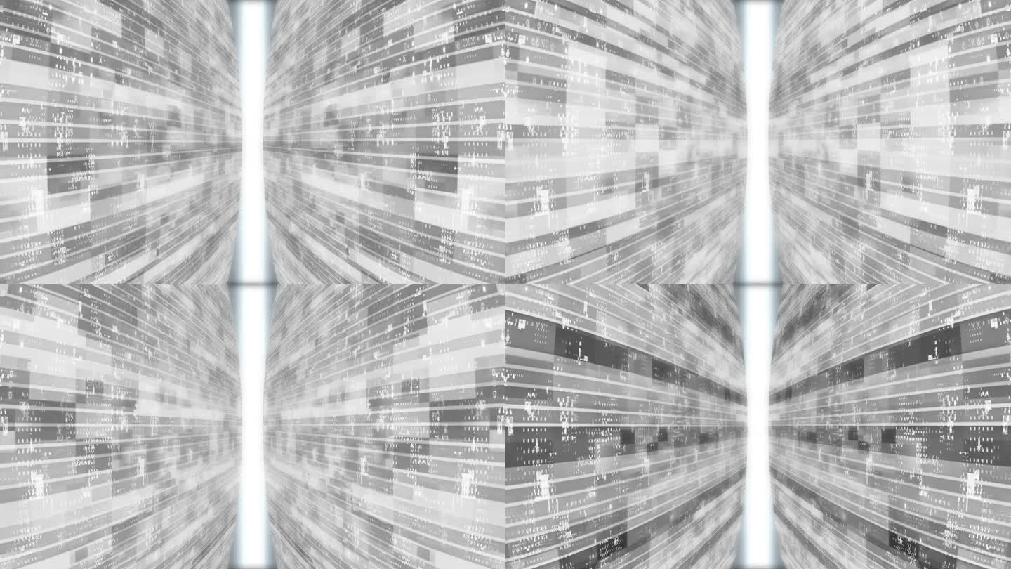 三维白色条纹盒子图案移动技术三维空间与光线