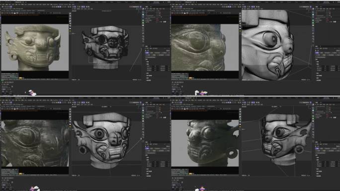 C4D玉面神人文物写实工程
