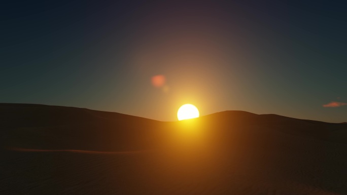 沙漠荒漠大漠日出太阳升起光影延时时间时光
