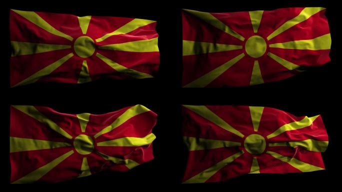 北马其顿国旗与阿尔法海峡，可循环