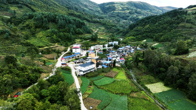 汉源县坭美乡高山中药材种植基地航拍