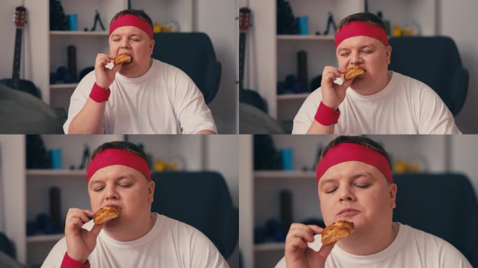 肥胖男子喜欢吃甜面包，有糖瘾和饮食失调问题