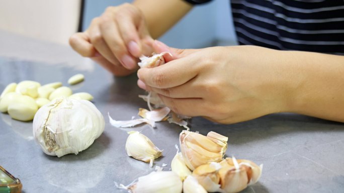 （合集）美食食物食材大蒜剥大蒜