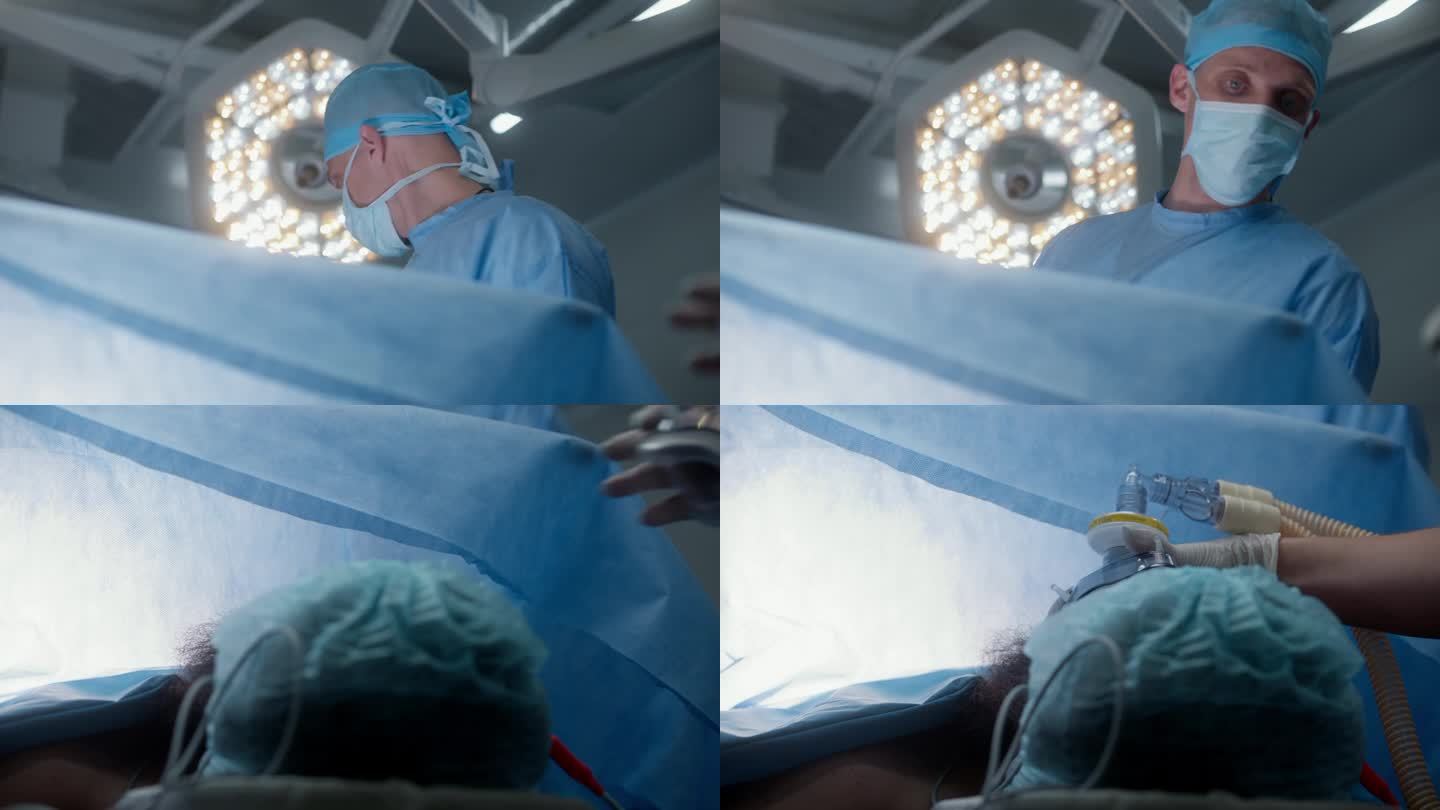 外科医生正在准备心脏移植手术