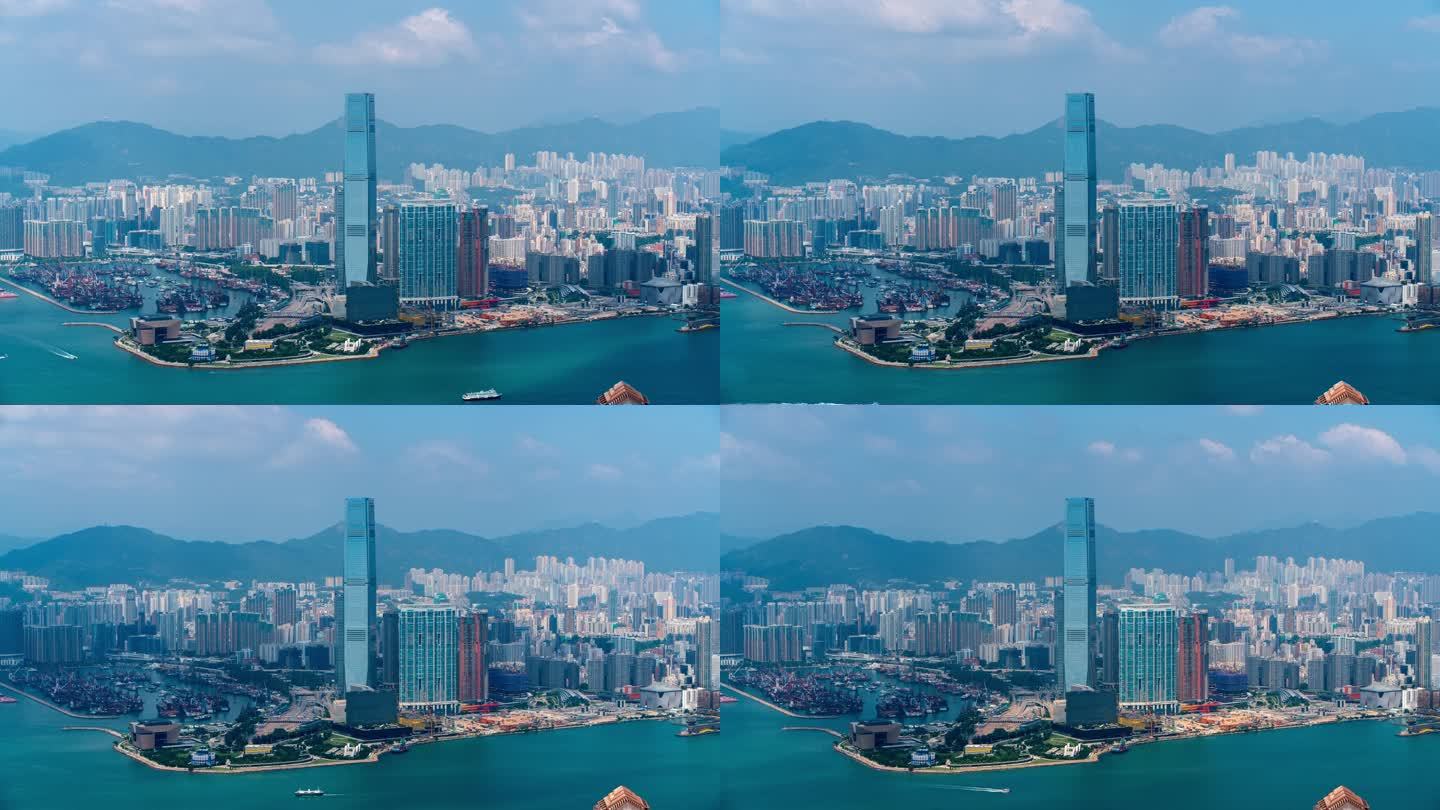 【商用4K】香港天际100光影蓝天白云