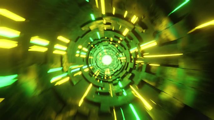 绿色科幻隧道-时间旅行