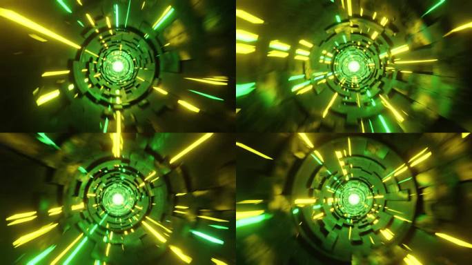绿色科幻隧道-时间旅行