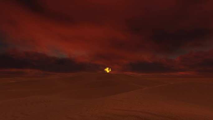 大漠荒漠沙漠太阳升起日出黎明光影变化延时