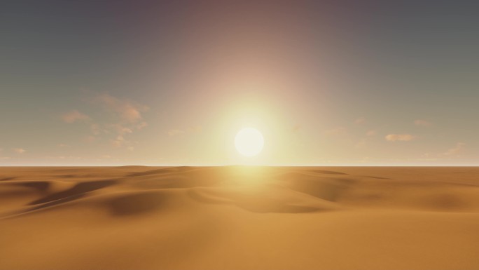 沙漠大漠荒漠沙丘日出朝阳太阳升起光影变化