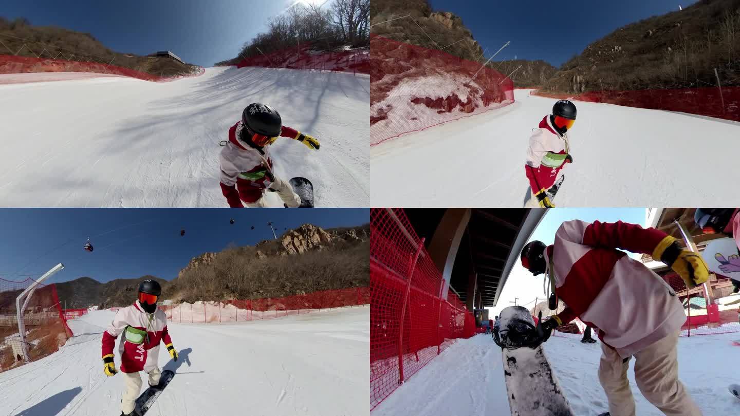 延庆高山滑雪中心俯冲全程360跟拍