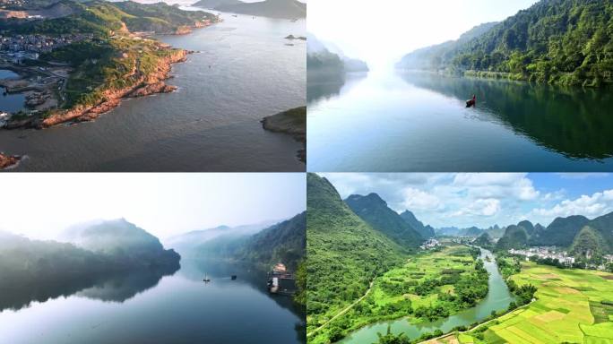 4K绿水青山江河中国山水风景森林云雾