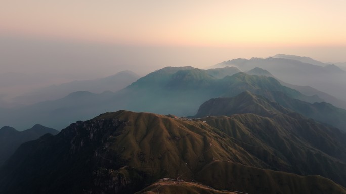 江西萍乡武功山日出日落云海航拍风光