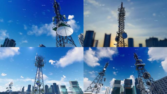 5G智慧科技城市互联网信号塔