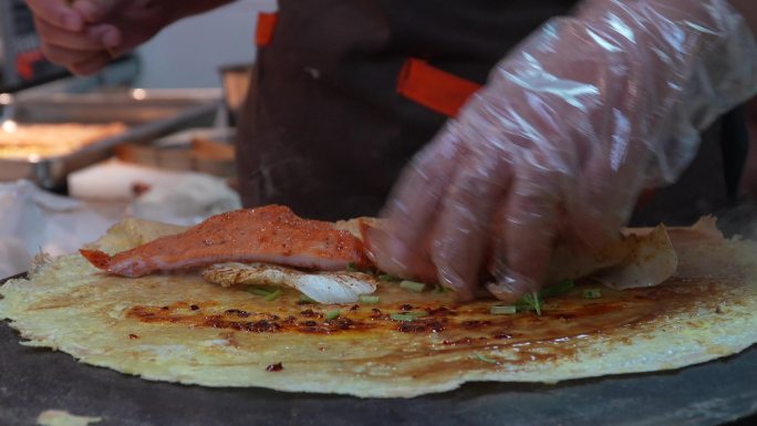 煎饼果子煎饼过程美食食堂