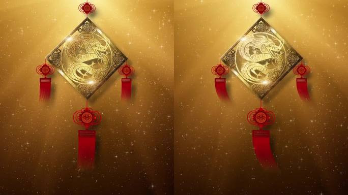 中国新年背景装饰中国文化背景中国结粒子星