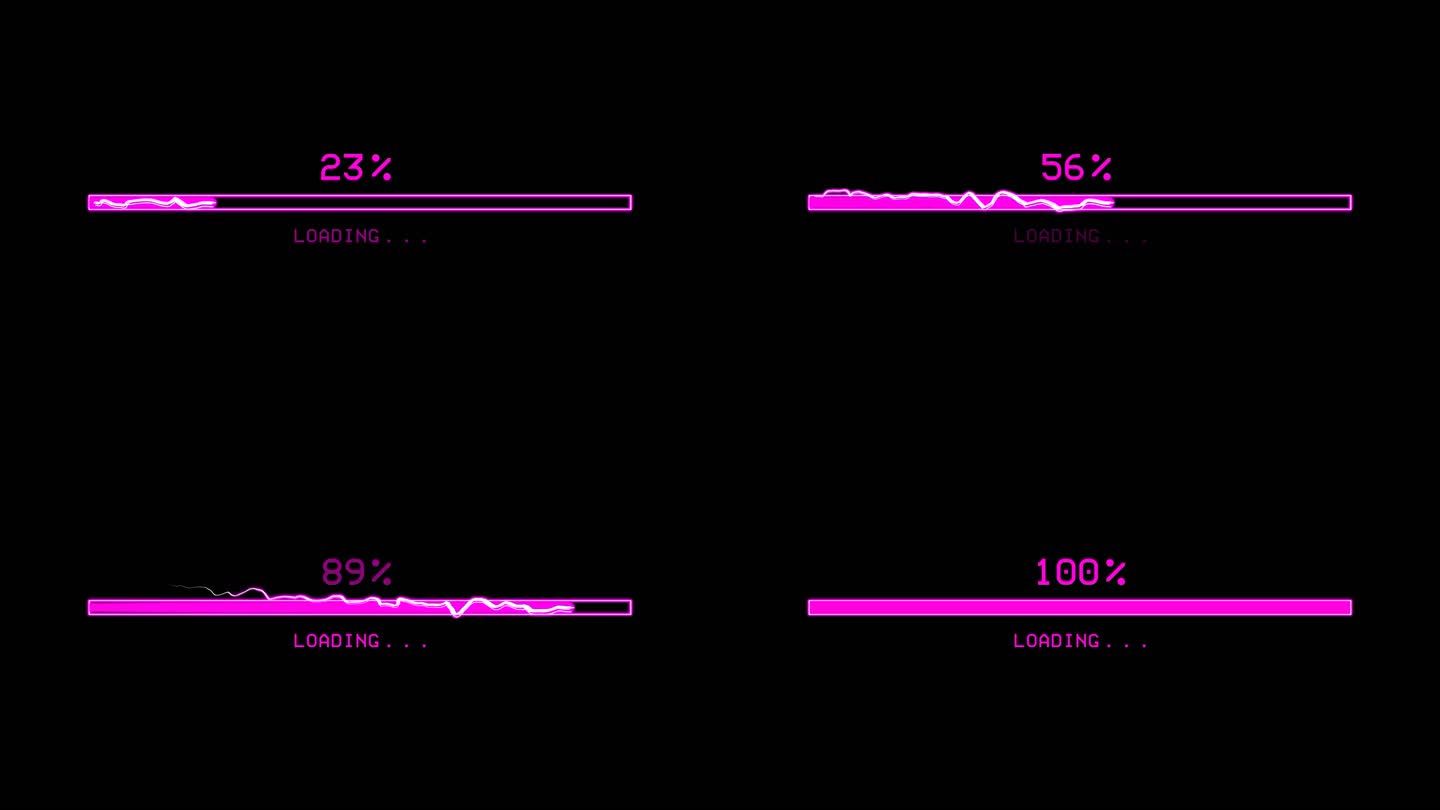 4K紫色高科技进度条通道视频2