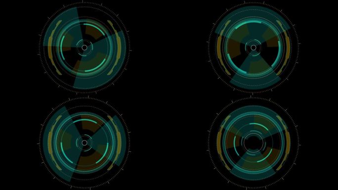 HUD圆形界面，高科技未来显示，全息图按钮，加载，目标，高科技概念元素与alpha通道。