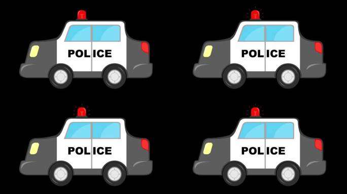 视频动画汽车警察警车卡通动画