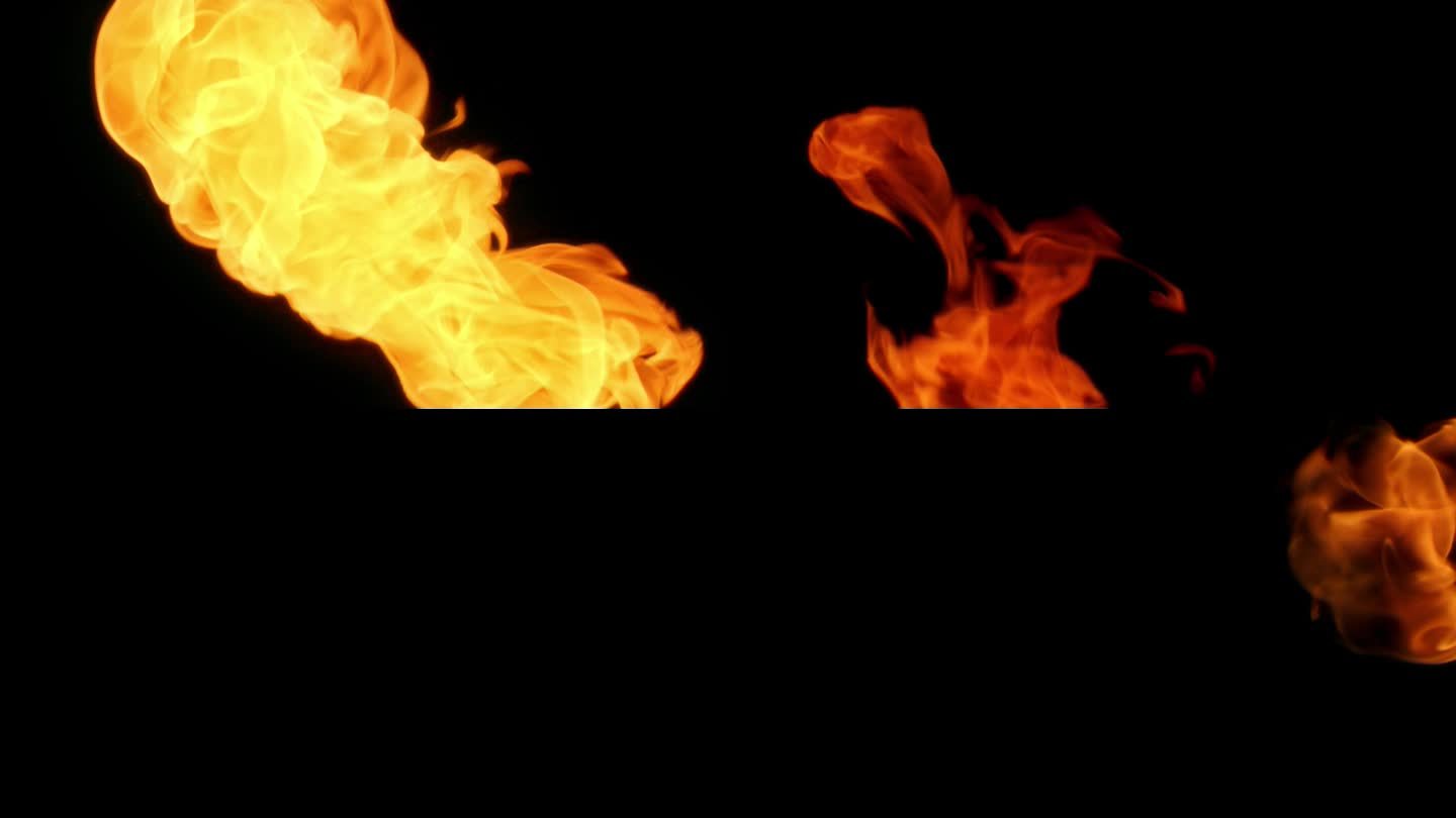 火焰的火焰扭曲和旋转的循环动画在黑色背景