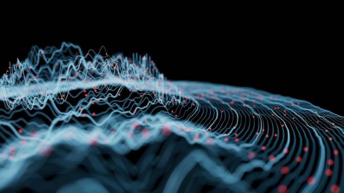 圆形波浪大数据科技网络概念三维特效动画