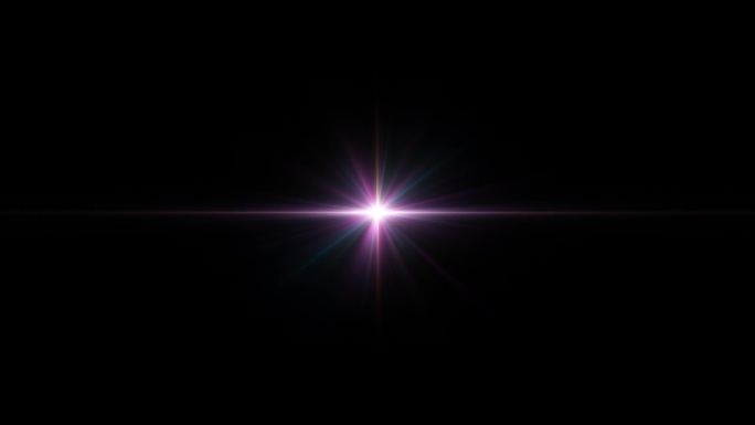 环中心旋转辉光彩色长臂星光光光学透镜耀斑闪亮的动画艺术在黑色抽象的背景。灯光光线效果动态明亮的视频镜