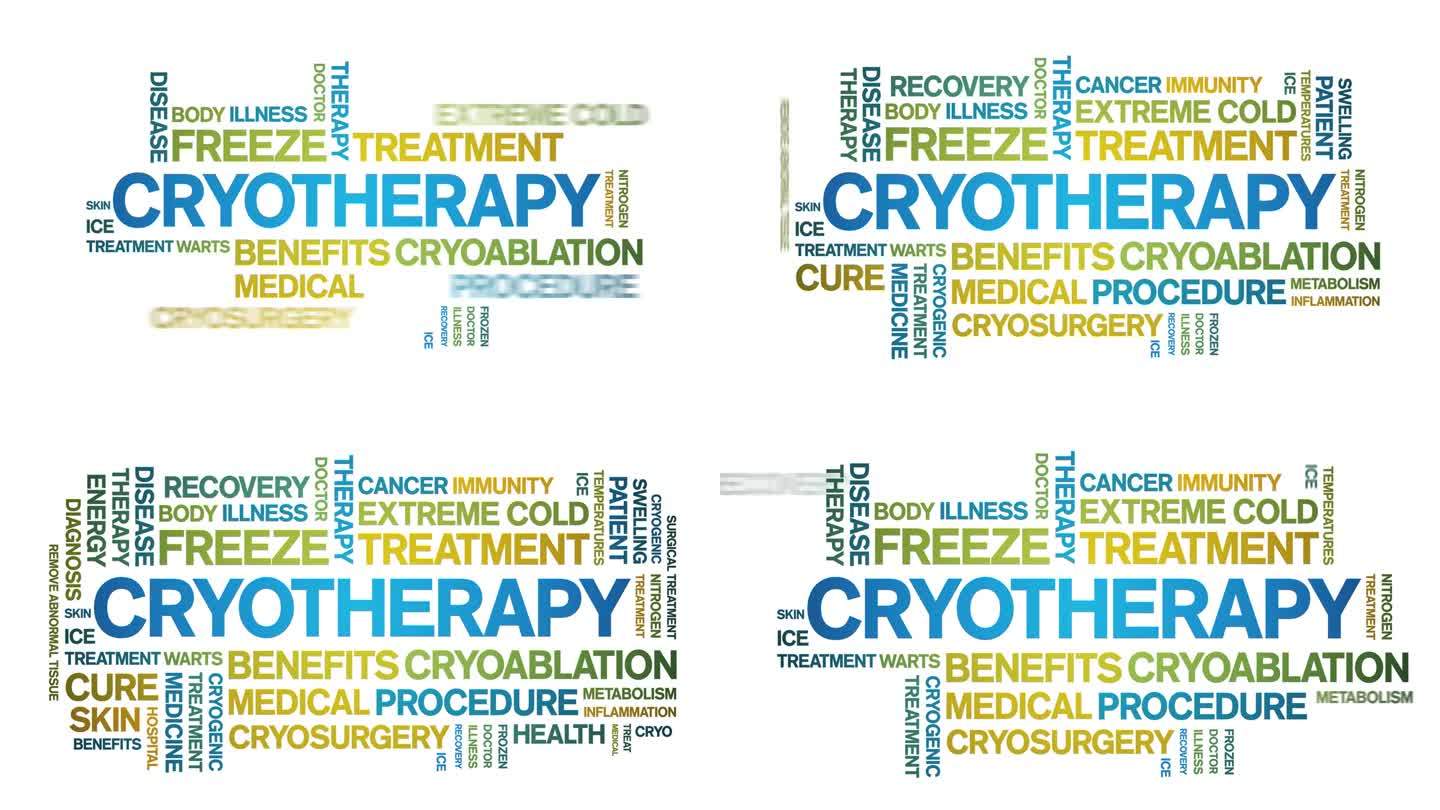 冷冻疗法动画词云,标签文本动能排版无缝循环。