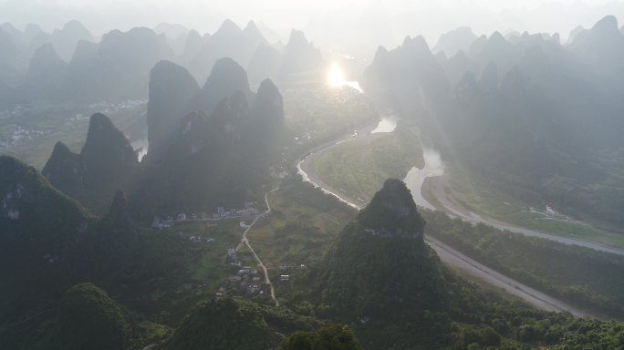 桂林山水航拍桂林阳朔航拍