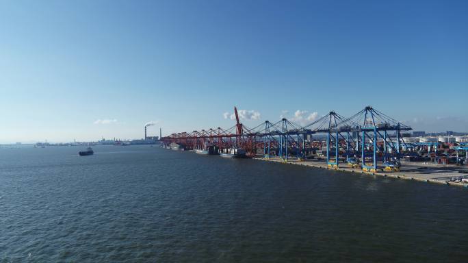 钦州港集装箱码头航拍