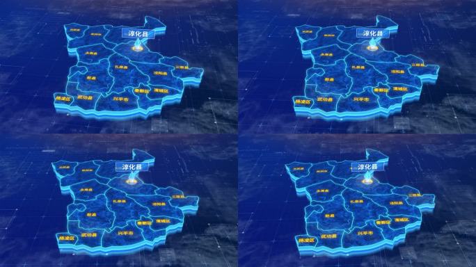 咸阳市淳化县蓝色三维科技地图