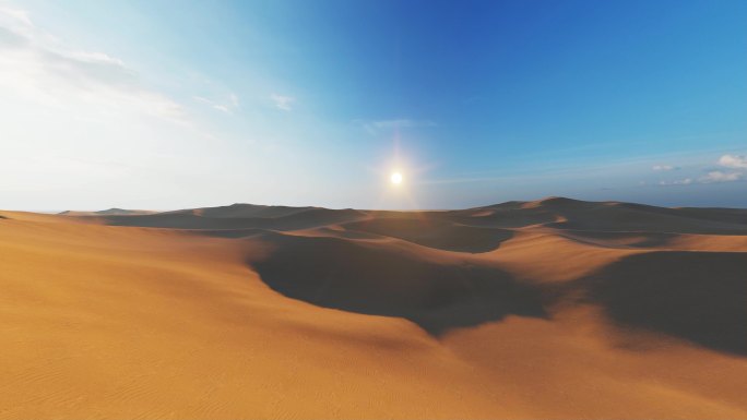 沙漠荒漠大漠日出大气壮观景象风光地形地貌