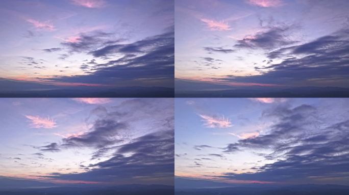 海南风光 夕阳日出云海紫色云层