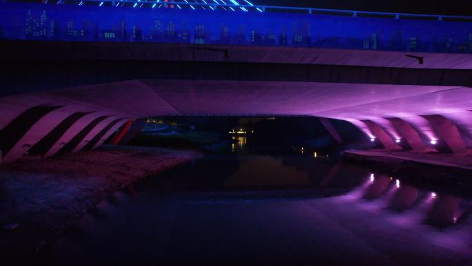 新乡宏力大桥夜景无人机拍摄