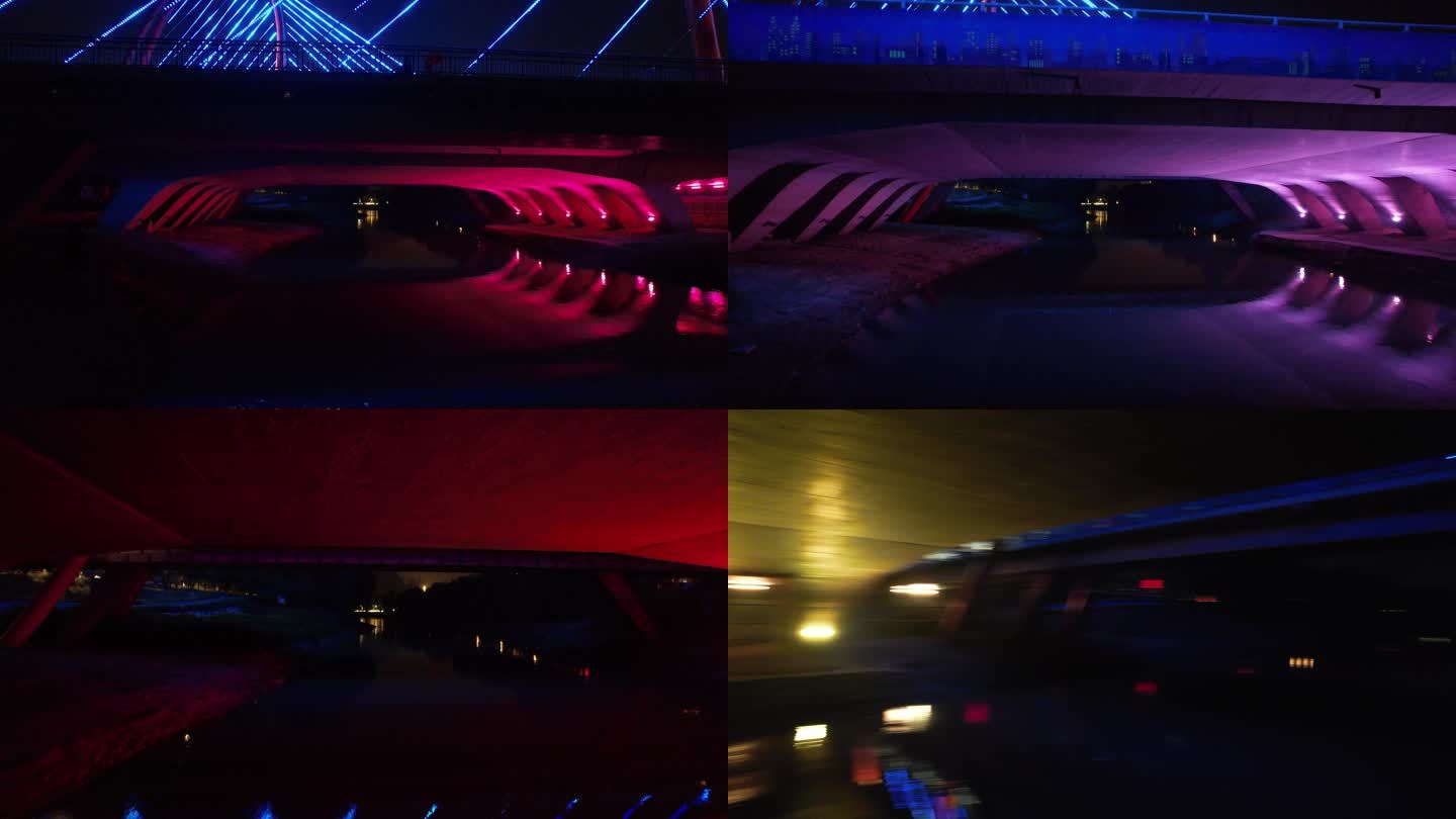 新乡宏力大桥夜景无人机拍摄