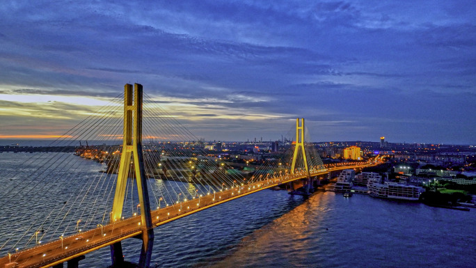 海南儋州洋浦大桥 日落 晚霞 夜景