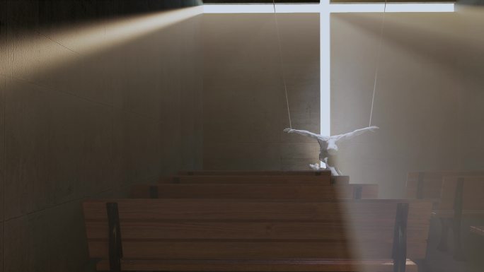 4k光之教堂抽象建筑空间光影艺术耶稣基督