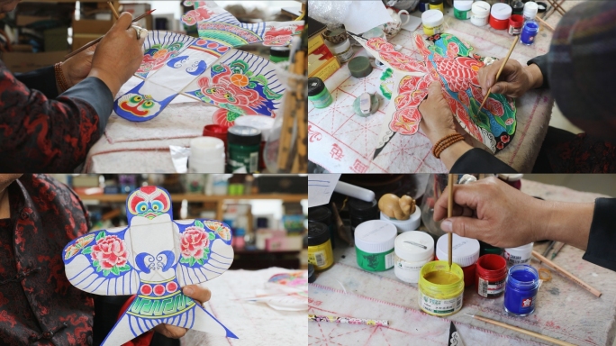 扎燕风筝沙燕风筝手绘画面