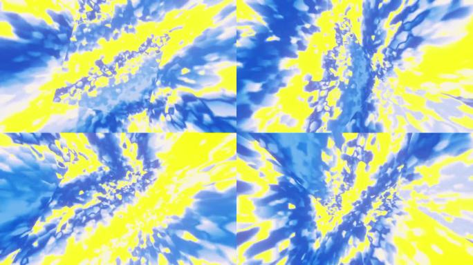 蓝色迷幻抽象图案与循环旋转3d渲染。Vj循环背景音乐节，夜总会，Dj舞蹈集或恍惚迪斯科