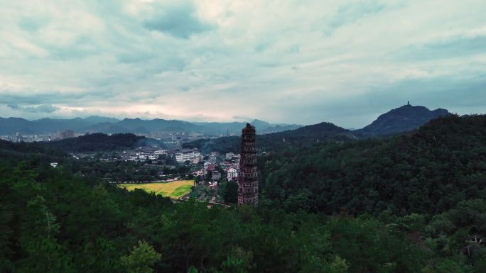 浙江台州国清寺隋塔航拍