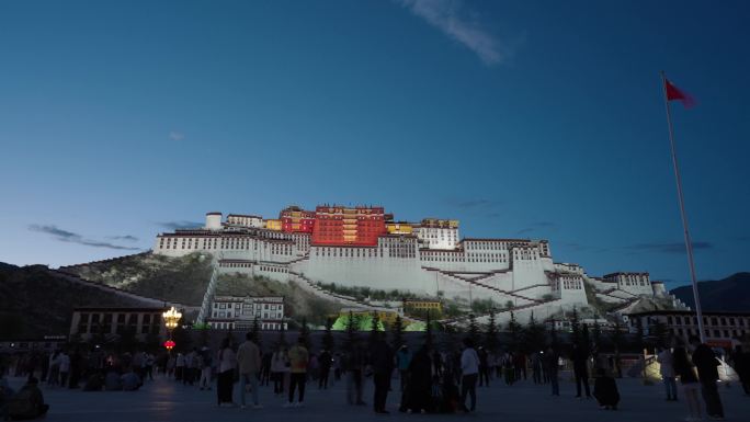 西藏布达拉宫日转夜延时