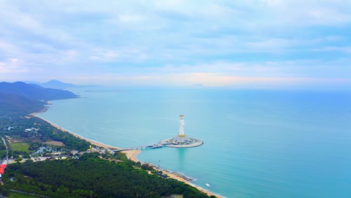 海南三亚南海观音大全景  佛光普照