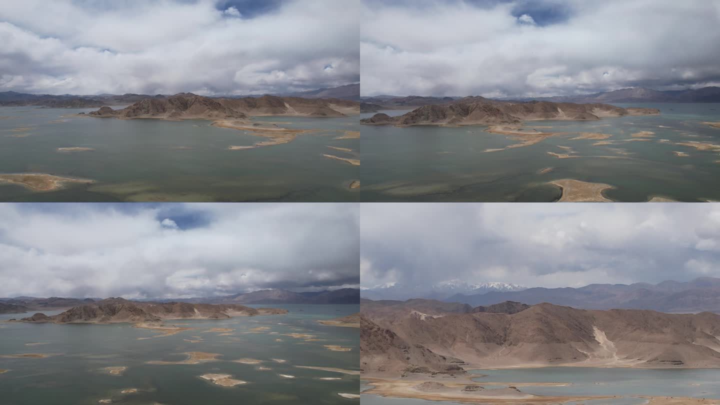 西藏 星罗棋布 湖泊岛屿 航拍 远山