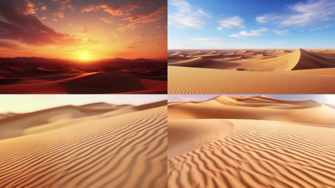 沙漠日出地面沙子飞过