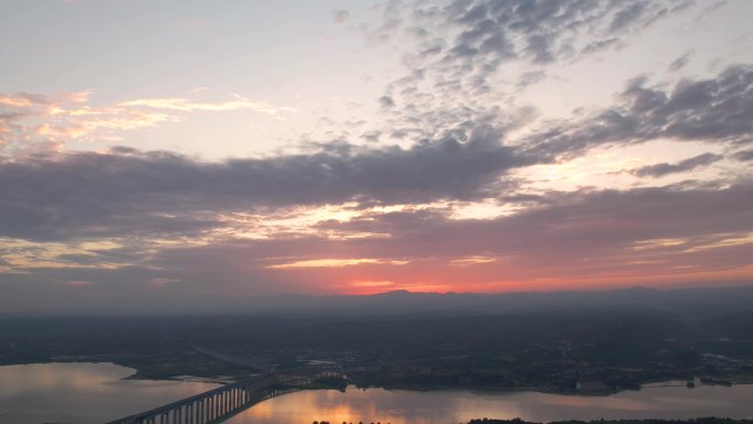 4K城市日出延时风景摄影建筑红色朝霞B