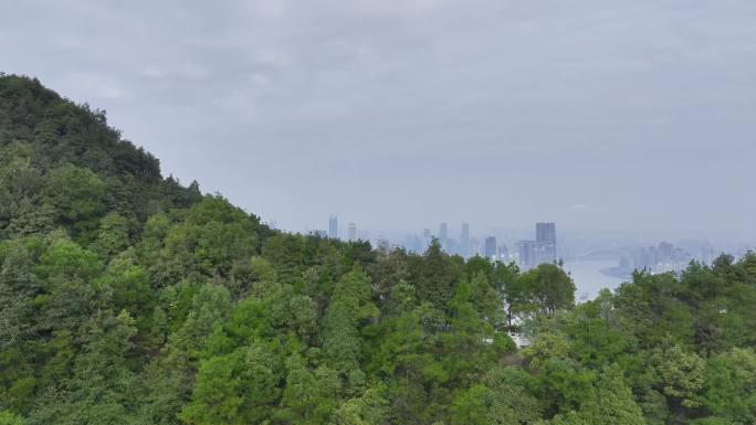 南山航拍重庆一棵松景区市区