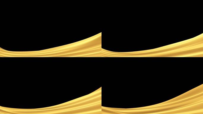 4K金色弧形绸子边框无缝循环
